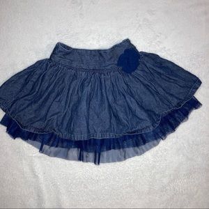 Girls Jean Skirt with Tulle Size XS 4/5